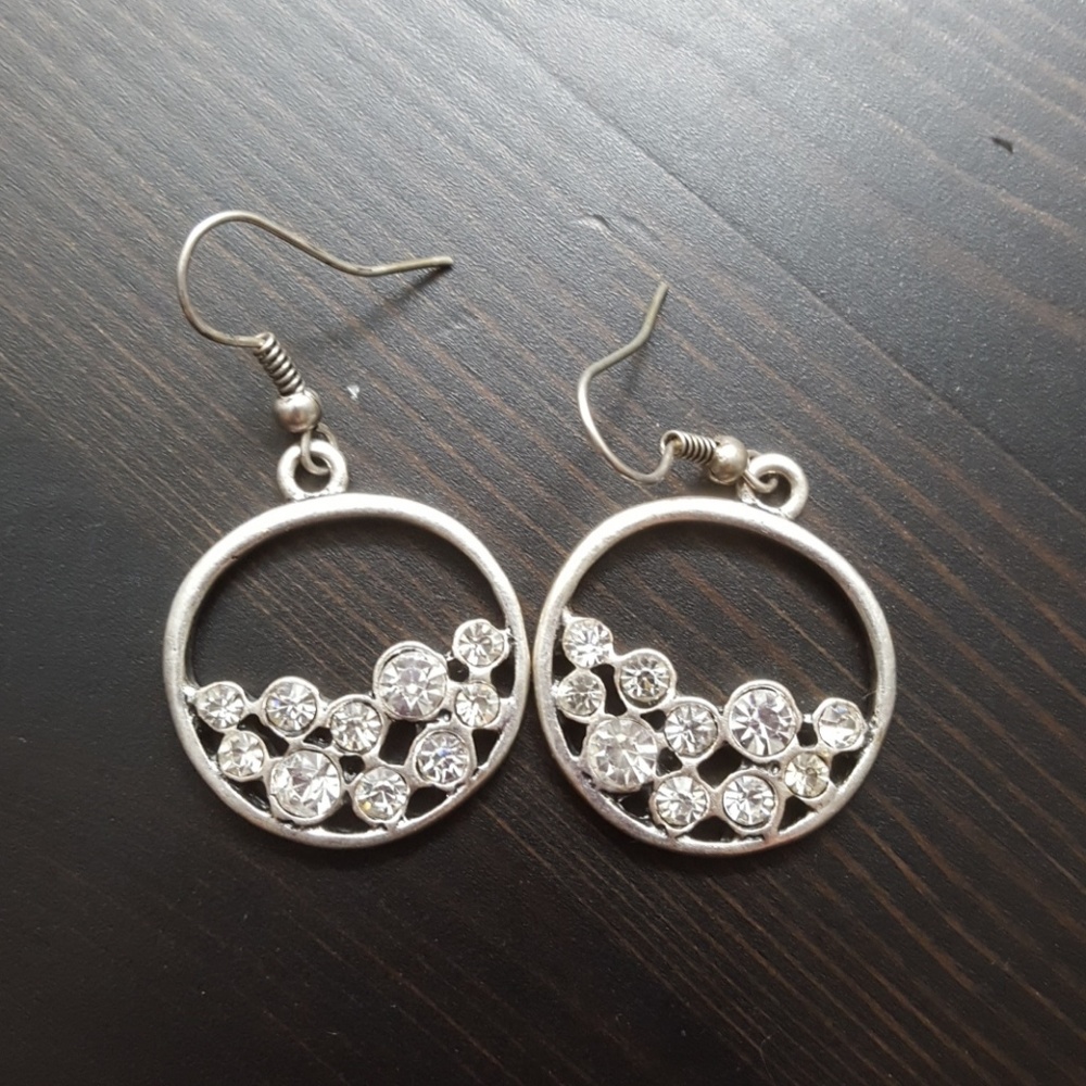 Diamond-silver earings